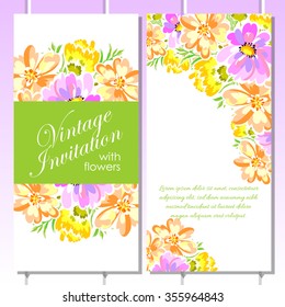 Invitation with floral background