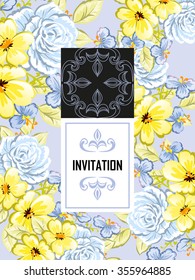 Invitation with floral background