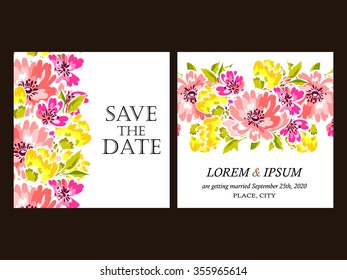 Invitation with floral background