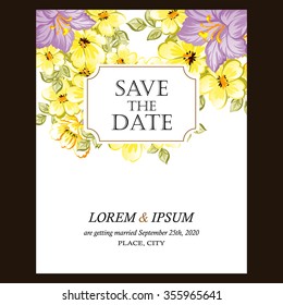 Invitation with floral background