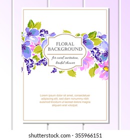 Invitation with floral background