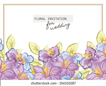 Invitation with floral background