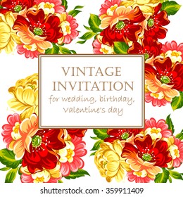 Invitation with floral background
