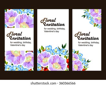 Invitation with floral background