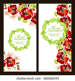 Invitation with floral background