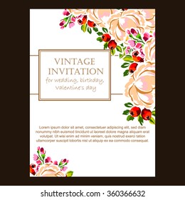 Invitation with floral background