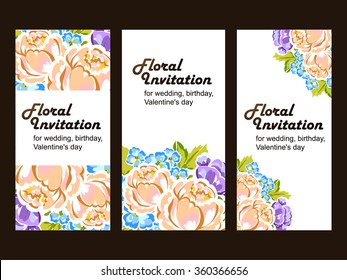 Invitation with floral background