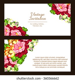 Invitation with floral background