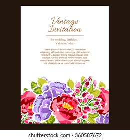 Invitation with floral background