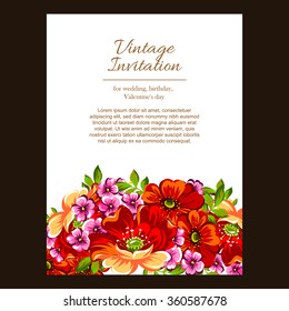 Invitation with floral background