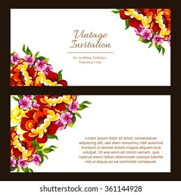 Invitation with floral background