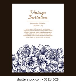 Invitation with floral background