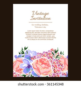 Invitation with floral background
