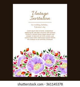 Invitation with floral background