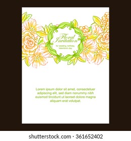 Invitation with floral background