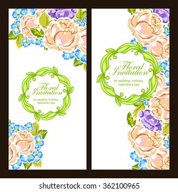 Invitation with floral background