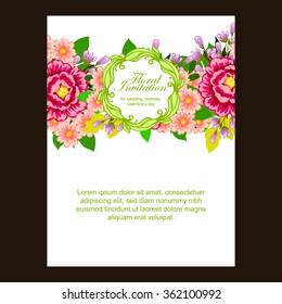 Invitation with floral background