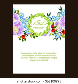 Invitation with floral background