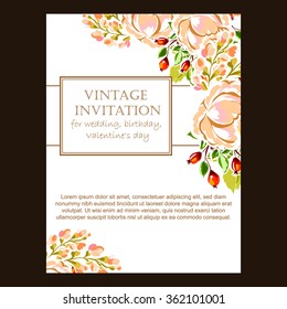 Invitation with floral background