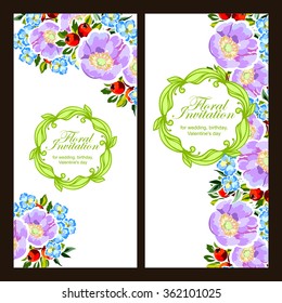 Invitation with floral background