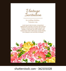Invitation with floral background