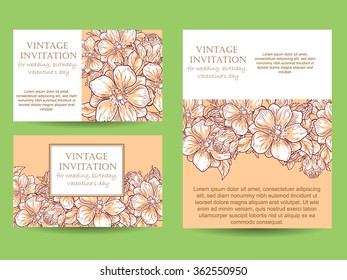 Invitation with floral background