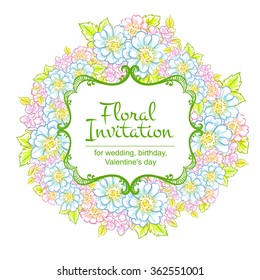 Invitation with floral background