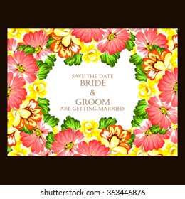 Invitation with floral background