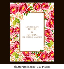 Invitation with floral background