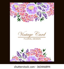 Invitation with floral background