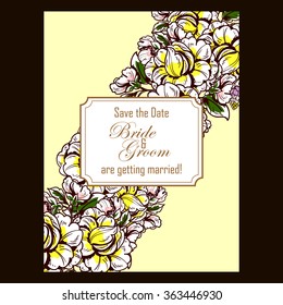 Invitation with floral background
