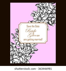 Invitation with floral background