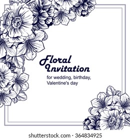 Invitation with floral background