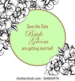 Invitation with floral background