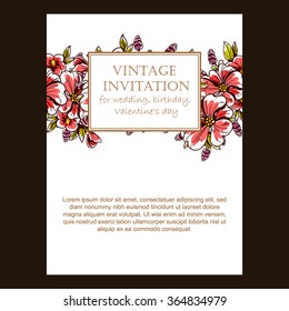 Invitation with floral background
