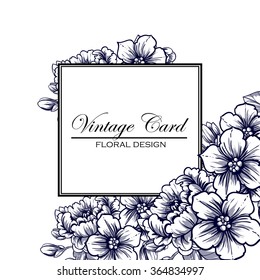 Invitation with floral background
