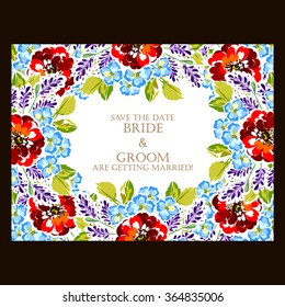 Invitation with floral background