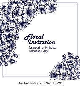 Invitation with floral background