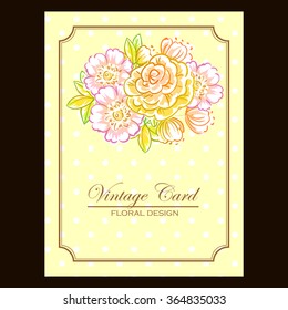 Invitation with floral background