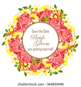 Invitation with floral background