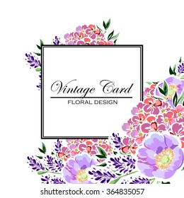 Invitation with floral background