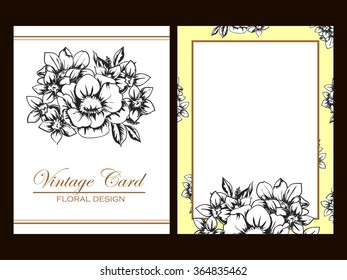 Invitation with floral background