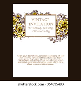 Invitation with floral background