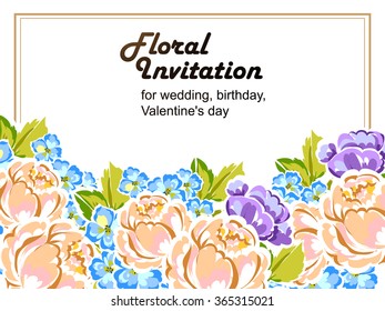 Invitation with floral background