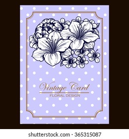 Invitation with floral background