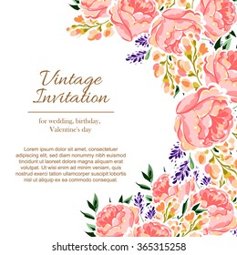 Invitation with floral background