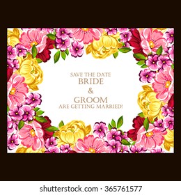 Invitation with floral background