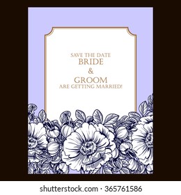 Invitation with floral background