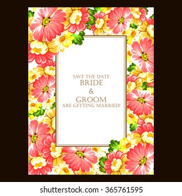 Invitation with floral background