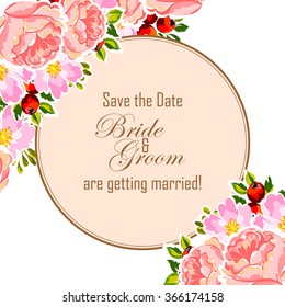 Invitation with floral background